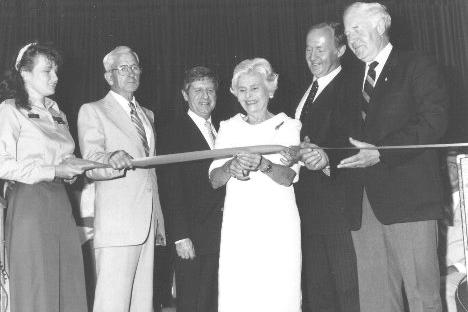 Ribbon cutting at the opening of the interpretive centre at the Marconi National Historic Site at Table Head in Glace Bay